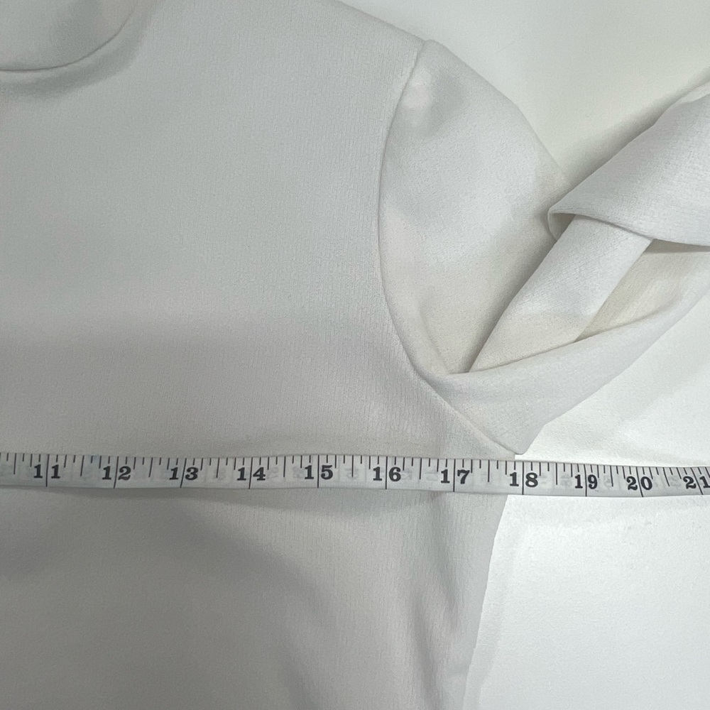 Vintage 1970s White Mock Turtleneck Zip Long Sleeve Blouse - Picture 7 of 12